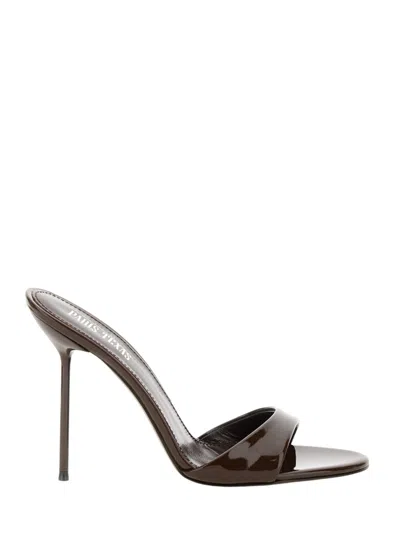 Paris Texas Sophisticated Stiletto Slippers With Wide Front Strap In Brown