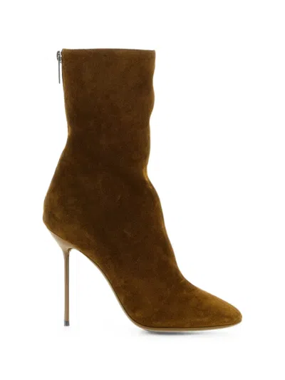 Paris Texas Lidia Ankle Boots Pointed Toe Stiletto In Brown