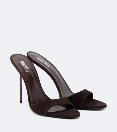 Paris Texas Lidia Suede Mules In Brown