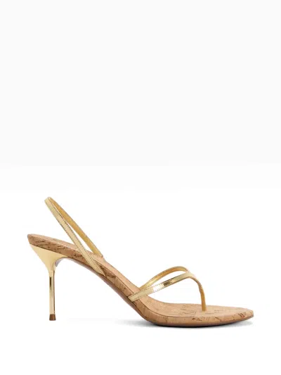 Paris Texas Lidia Thong Slingback Sandals In Gold