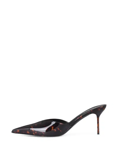 Paris Texas Lidia Tortoiseshell-effect Patent-leather Mules In Multi