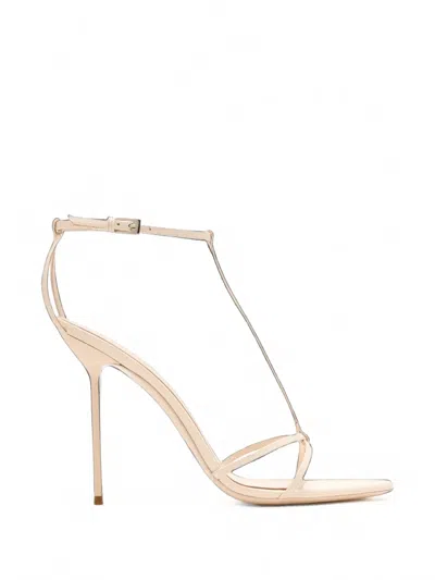 Paris Texas Lidia T-strap Heeled Sandals In Neutral