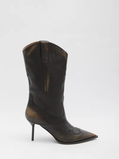 Paris Texas Lidia Western Embroidered 105 Boots In Brown