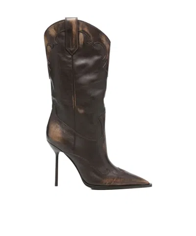Paris Texas Lidia Western Embroidered 105 Boots In Brown