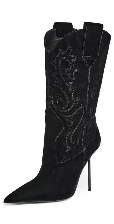 Paris Texas Lidia Western Embroidered Boots 105mm Black