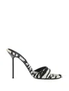 Paris Texas Lidia Zebra-print Canvas Mules In White