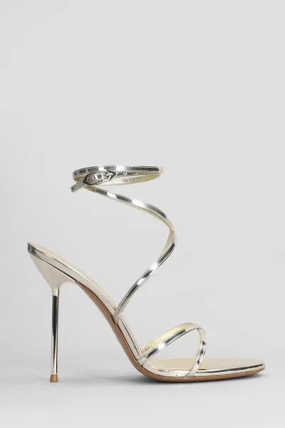 Paris Texas Liz Lace Up Sandals In Platinum Leather