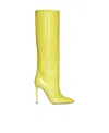 Paris Texas Lizard-effect Knee Boots In Yellow