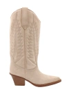 Paris Texas 70mm Embroidered-motif Suede Boots In Neutrals