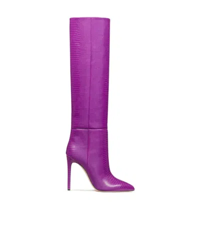 Paris Texas Lizard-striped Boots In Purple