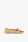 Paris Texas Indiana Suede Fringe Mocassin Loafers In Ecru