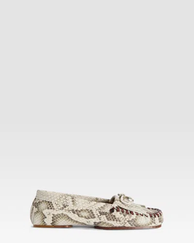 Paris Texas Loafers In Natural Printed Python Leather