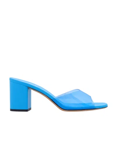 Paris Texas Logo High-heeled Sandals In Blue