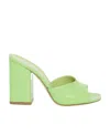Paris Texas Women's Raffia & Canvas Anja Slip Ons Sandal In Green