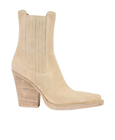 Paris Texas Logo Thick-heeled Boots In Nude