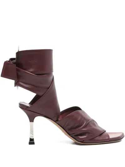 Paris Texas Lorena Lace-up Sandals In Burgundy