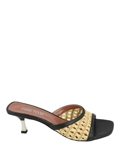 Paris Texas Lorena Raffia Mule In Gold