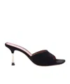 Paris Texas Mules In Black Suede Leather In Black