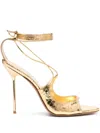 Paris Texas 115mm Leather Sandals In Gold
