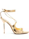 Paris Texas 115mm Leather Sandals In Gold