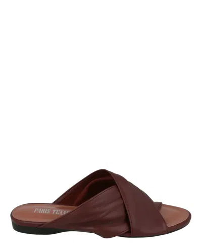 Paris Texas Maria Flat Sandals In Burgundy