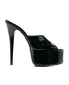 Paris Texas Black Patent Leather Platform Mules In Black