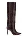 Paris Texas Brown Stiletto 60 Tall Boots In Burgundy