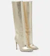 Paris Texas Leather Knee-high Boots In Silver