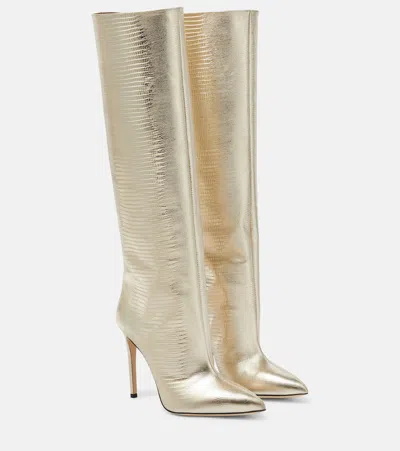 Paris Texas Leather Knee-high Boots In Silver