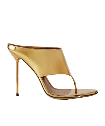 Paris Texas Lidia 105 Metallic Leather Mules In Gold