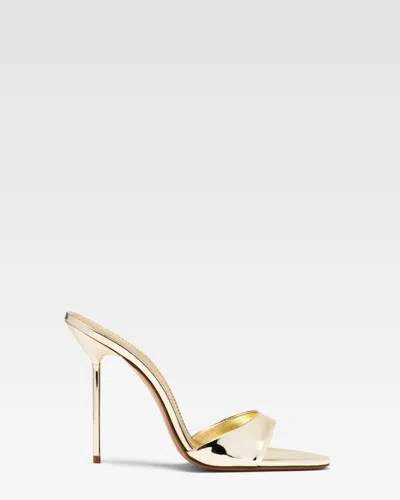 Paris Texas Mirrored Leather Mule In Gold