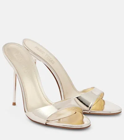 Paris Texas Lidia 105 Mirrored Leather Mules In Gold
