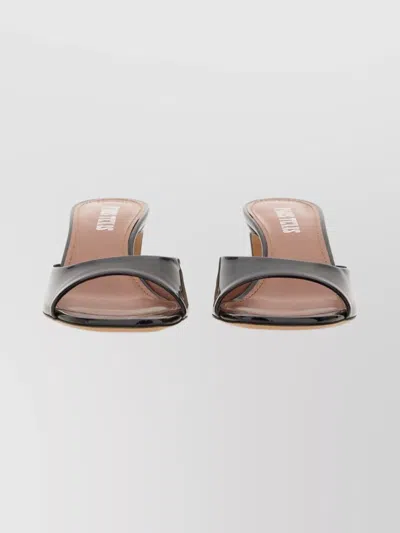 Paris Texas Modern Block Heel Open Toe Sandals In Gray