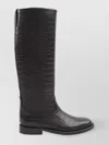 Paris Texas Montana Knee-high Boots In Croc-embossed Leather In Black