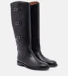 Paris Texas Boots In Black Calf Leather With Croco-embossed Details In Black