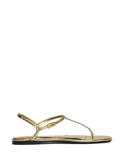 Paris Texas Montecarlo Flat Sandal With Stylish Ankle Strap In Gold