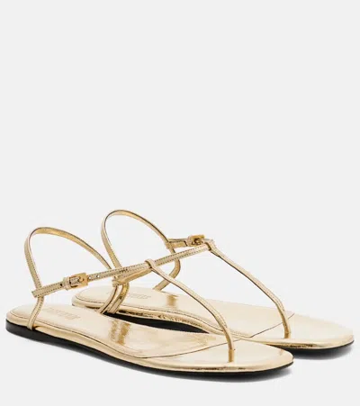 Paris Texas Montecarlo Metallic Leather Thong Sandals In Gold