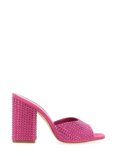Paris Texas Holly Anja Embellished Suede Mules In Pink