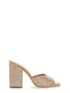 Paris Texas Mule Holly Anja Suede And Crystal Block Heel Mules In Pink