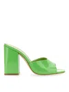 Paris Texas Anja Block Heel Patent Leather Mule In Green