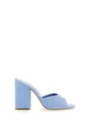 Paris Texas Anja Block Heel Embellished Mules In Azure