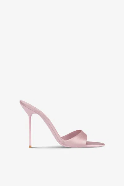 Paris Texas Mules In Ballerina Pink Satin.