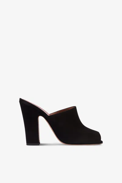 Paris Texas Mules In Black Satin