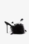 Paris Texas Mules In Black Satin In Black
