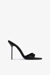 Paris Texas Mules In Black Satin. In Black