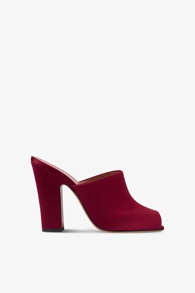 Paris Texas Mules In Burgundy Satin