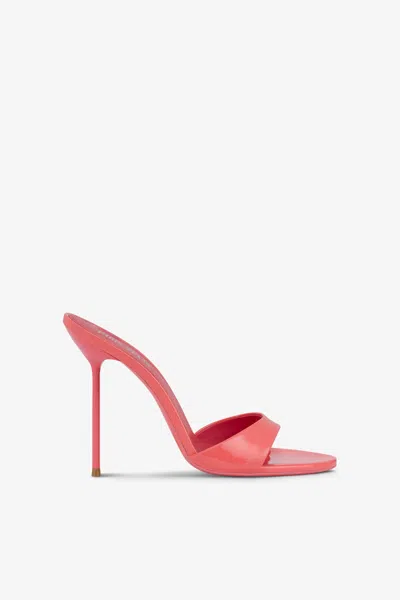 Paris Texas Mules In Coral Patent Leather In Pink