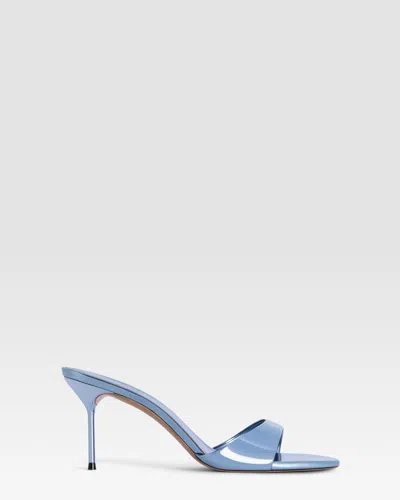 Paris Texas Light Blue Patent Leather Mule Sandals