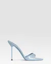 Paris Texas Mules In Denim-colored Patent Leather In Blue