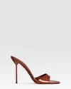 Paris Texas Mules In Desert Rose Patent Leather In Brown